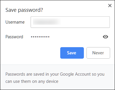 Поле «Сохранить пароль»